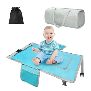 Toddler Airplane Bed Travel Bag 2 in 1, Portable Kids Plane Seat Extender, Baby Flight Essentials Footrest Flyaway Must Have for Infant, Carry On Duffel Bags for Women Gym Hospital Weekender (Blue)