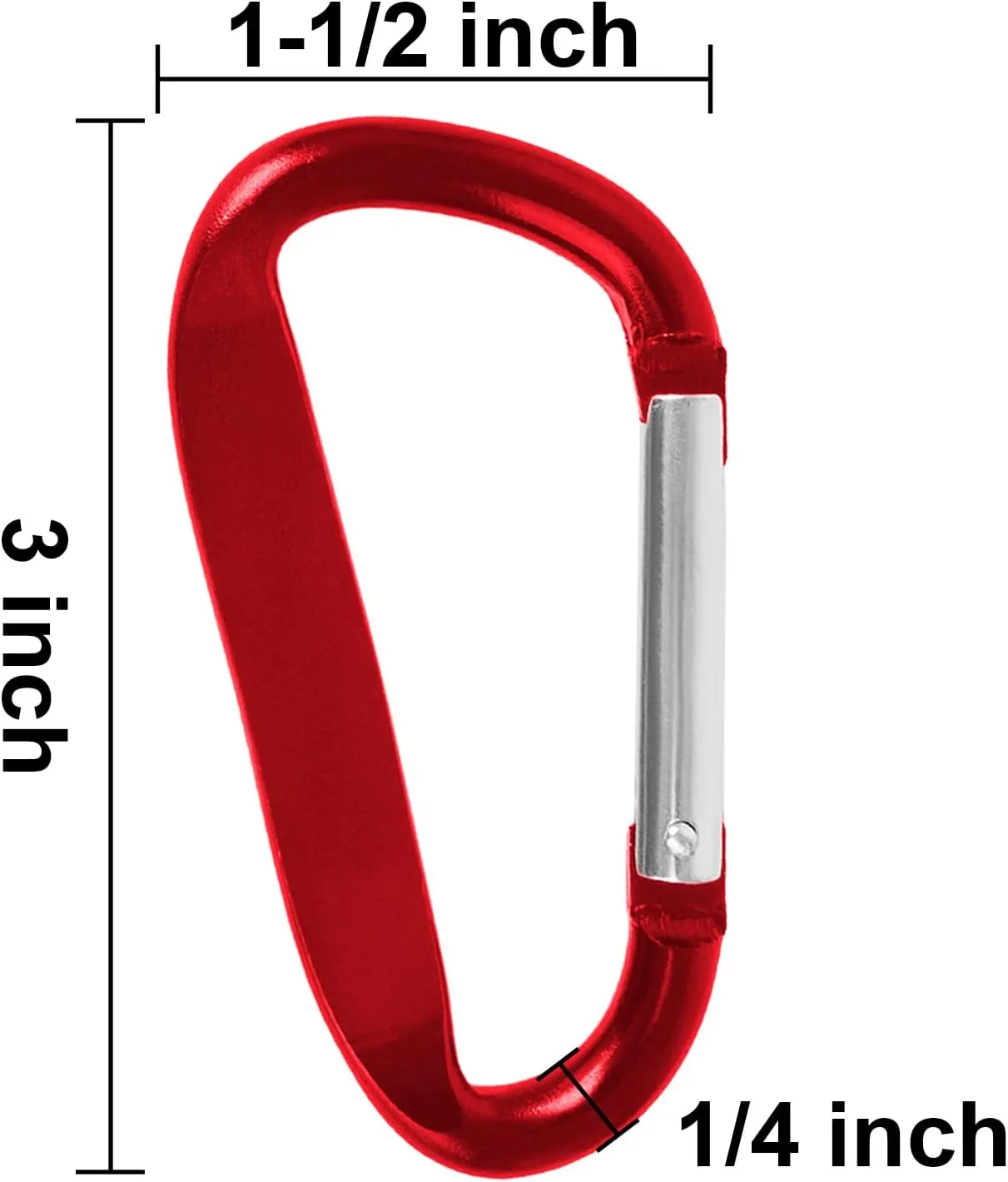 TopTie 24PCS Custom Carabiners Clips, Mini Engraved Carabiner Keychain Heavy Duty 3Inch D Shape
