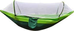 Topyond Camping Hammock with Net, 210T Nylon Taffeta Hammocks Quick Opening Hammock Tent for Indoor, Outdoor, Hiking, Camping, Backpacking, Travel, Backyard, Beach(Fruit Green)