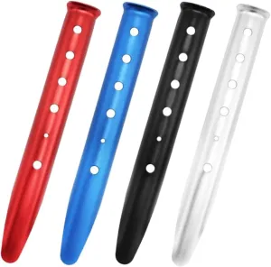 Totority 4pcs Outdoor Metal Tent Pegs Shaped Stakes for Camping Tarp Spikes Ground Anchors Tent Fixing Accessories for Windy Conditions