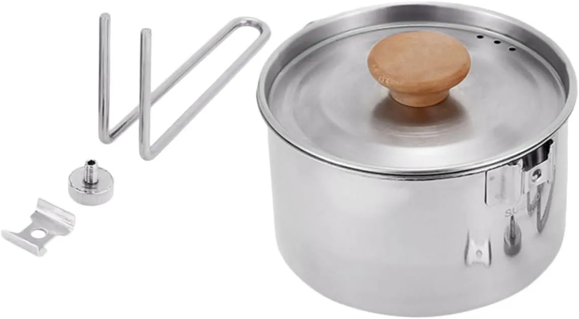 Totority Multi-functional Hiking Cooking Utensil Compact Camping Pot Hot Water Pot