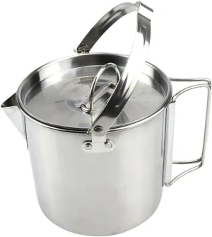 TOYANDONA Collapsible Stainless Steel Kettle for Camping Outdoor Boil Water Hanging Pot Lightweight Cookware for Tea Soup for Hiking and Picnics
