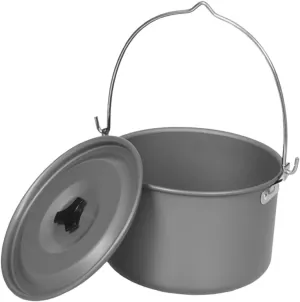 Toyvian Aluminum Camping Pot People Portable Outdoor Cookware with Lid for Hiking Picnics and Group Cooking Deep Gray Backpacking Cooking Set