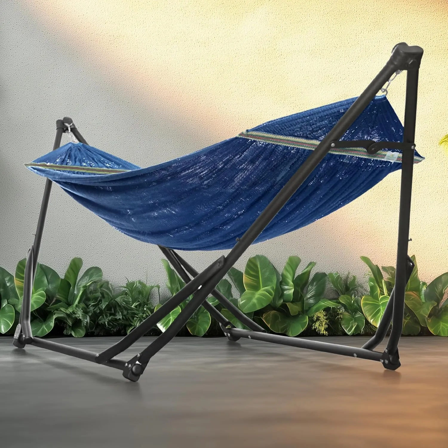 Tranquillo UniGen 2 in 1 Double Hammock with Stand, Foldable & Portable, 600 lbs Capacity, Aegean