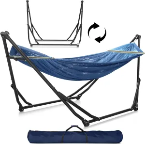 Tranquillo UniGen 2 in 1 Double Hammock with Stand, Foldable & Portable, 600 lbs Capacity, Aegean