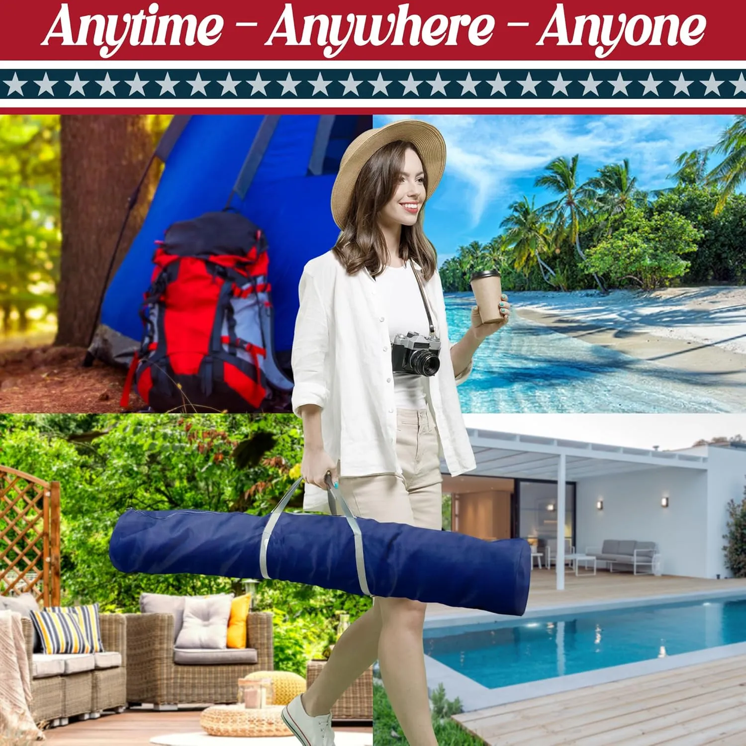 Tranquillo Uniki Collapsible Hammock with Stand, 550 lbs Capacity, No-Screw Instant Setup, Foldable and Portable, Perfect for Garden and Camping, Includes Premium Carry Bag, Grey
