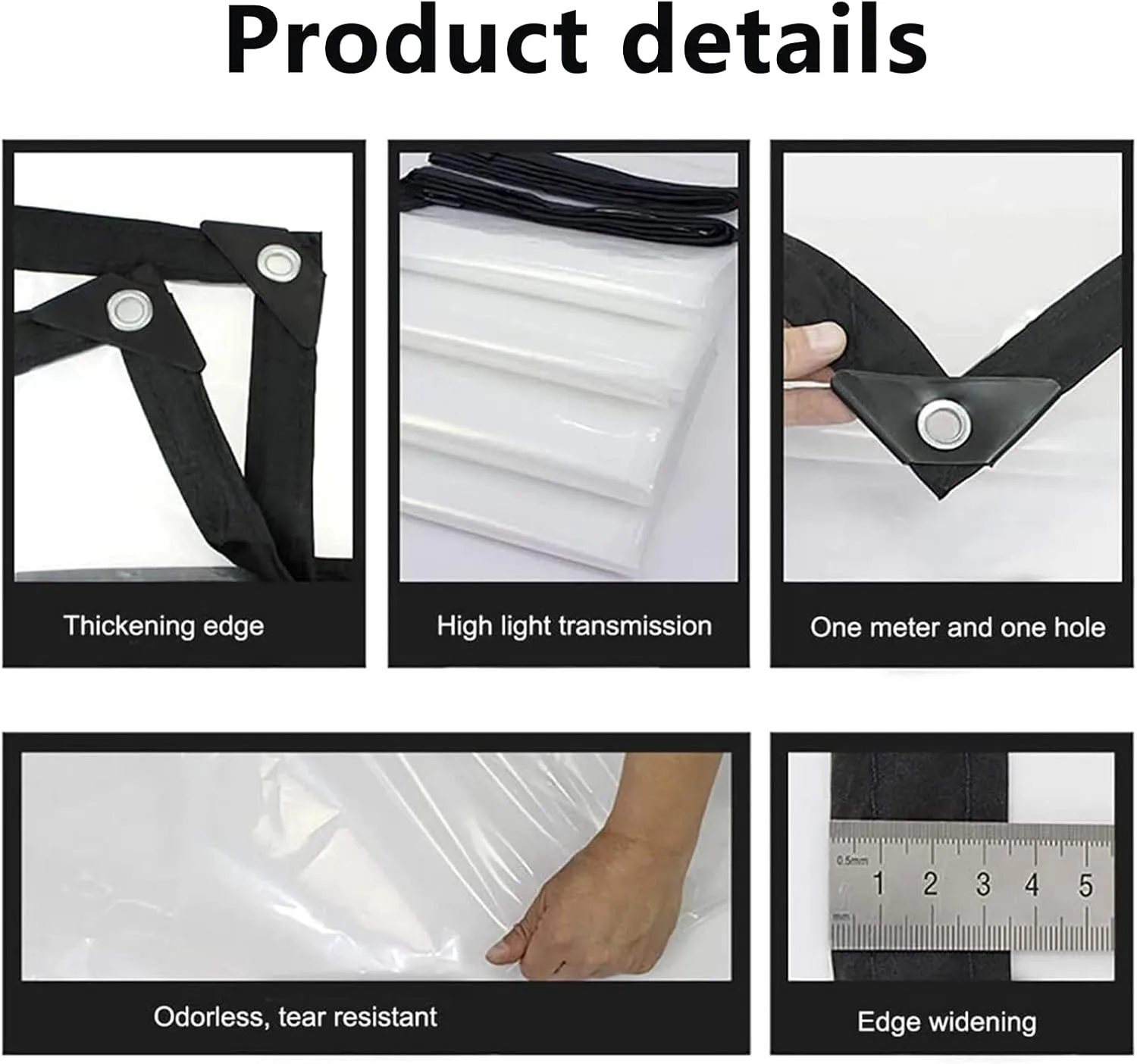 Transparent Tarp Waterproof with Grommet 13x26ft, Clear Tarps Waterproof Tarpaulin, 100% UV & Weather Resistant Vinyl Coated PVC Tarps, Clear Tarp Waterproof