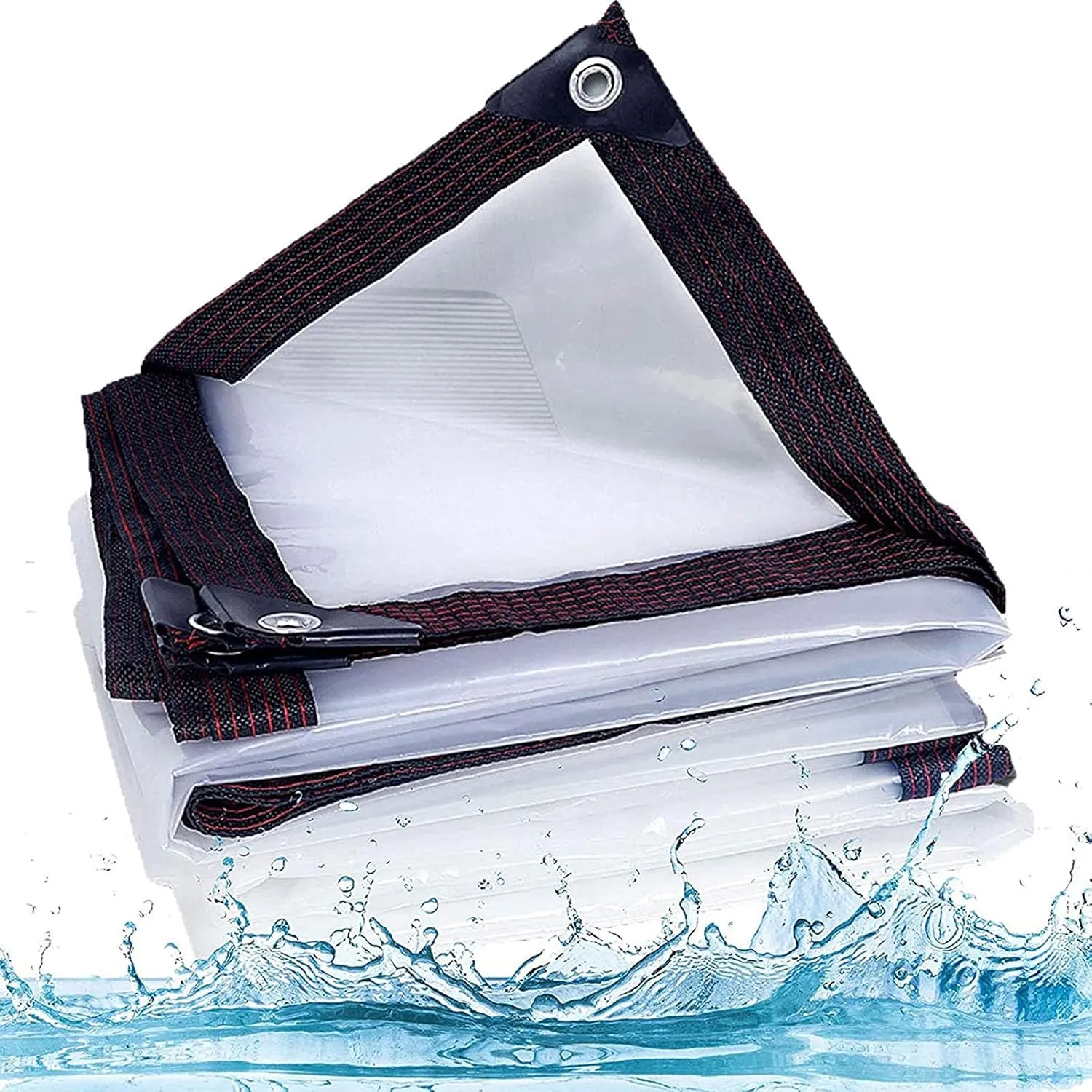 Transparent Tarp Waterproof with Grommet 13x26ft, Clear Tarps Waterproof Tarpaulin, 100% UV & Weather Resistant Vinyl Coated PVC Tarps, Clear Tarp Waterproof