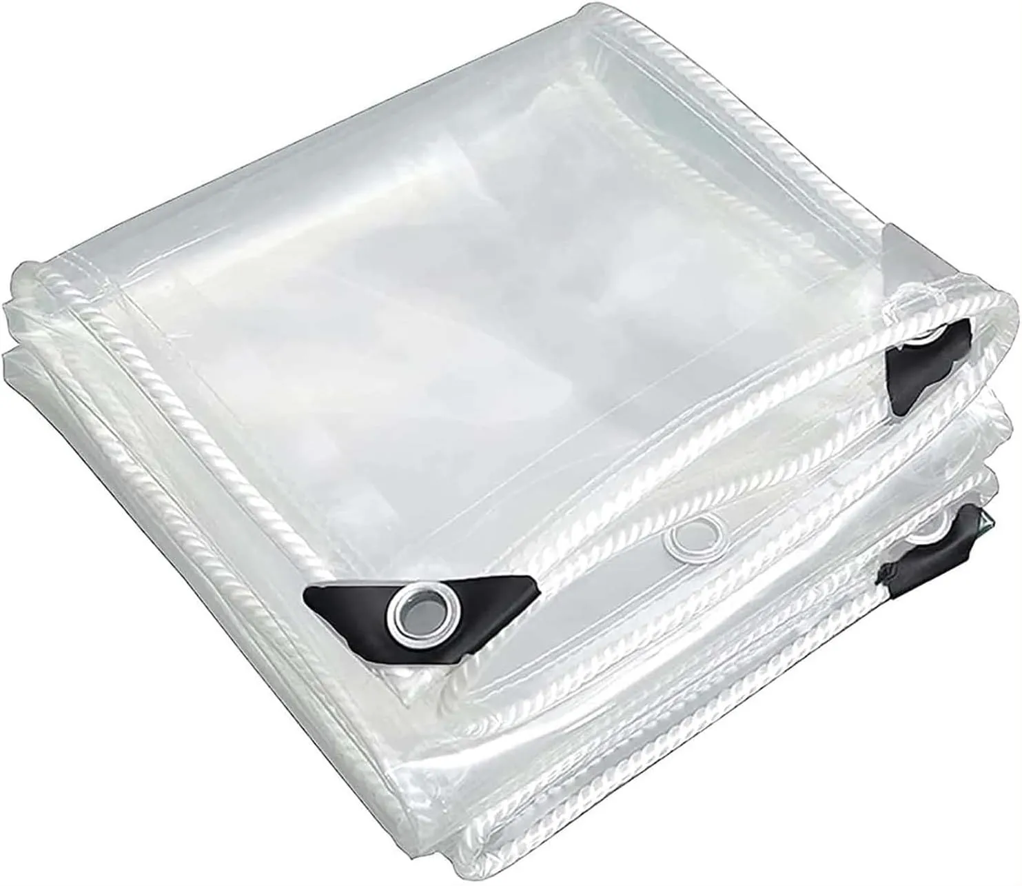 Transparent Tarps with Grommets 5.9x13.1ft, Clear Tarps Transparent Tarpaulin, Heavy Duty Clear Vinyl PVC Waterproof Tarps, for Patio, Henhouse, Canopy
