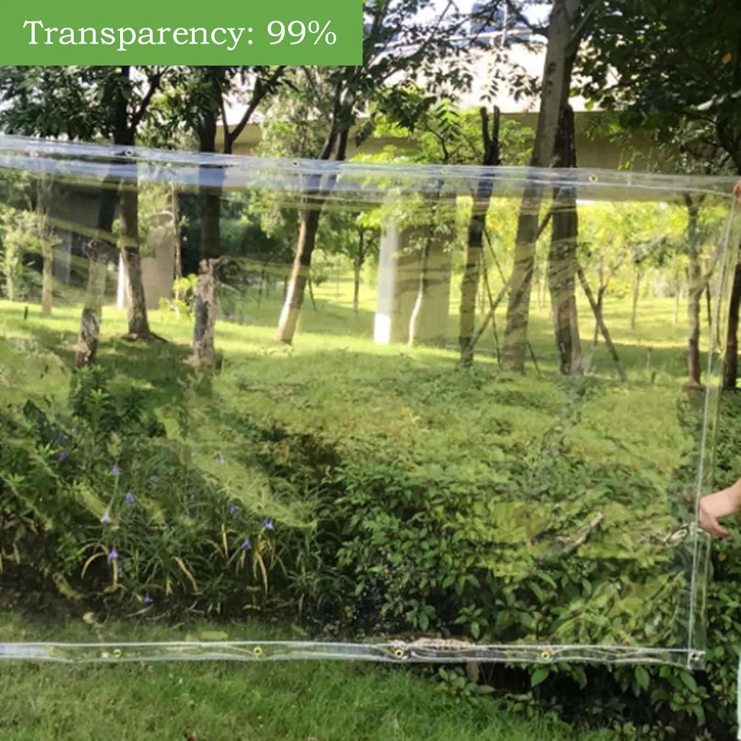 Transparent Tarps with Grommets 5.9x13.1ft, Clear Tarps Transparent Tarpaulin, Heavy Duty Clear Vinyl PVC Waterproof Tarps, for Patio, Henhouse, Canopy