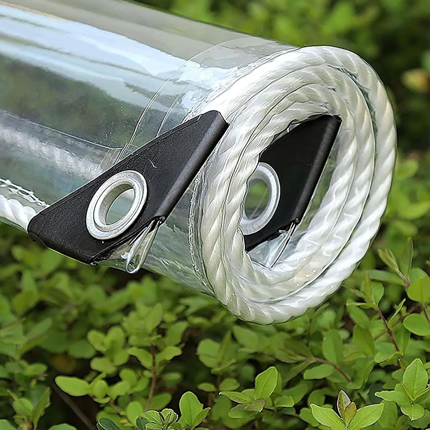Transparent Tarps with Grommets 5.9x13.1ft, Clear Tarps Transparent Tarpaulin, Heavy Duty Clear Vinyl PVC Waterproof Tarps, for Patio, Henhouse, Canopy