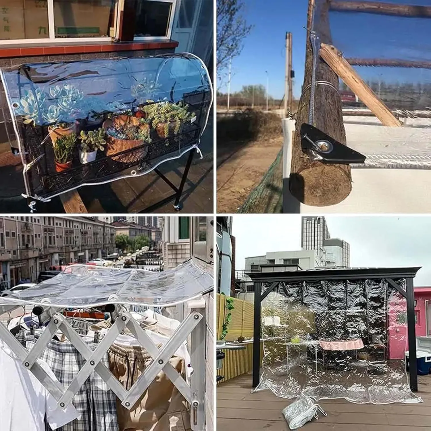 Transparent Tarps with Grommets 5.9x13.1ft, Clear Tarps Transparent Tarpaulin, Heavy Duty Clear Vinyl PVC Waterproof Tarps, for Patio, Henhouse, Canopy