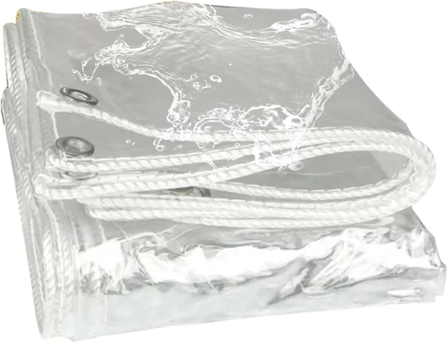 Transparent Waterproof Tarpaulin, Clear Tarps Heavy Duty Waterproof, Transparent Waterproof Tarp with Grommets, PVC Tarp Tarpaulin, for Greenhouse Balcony Garden