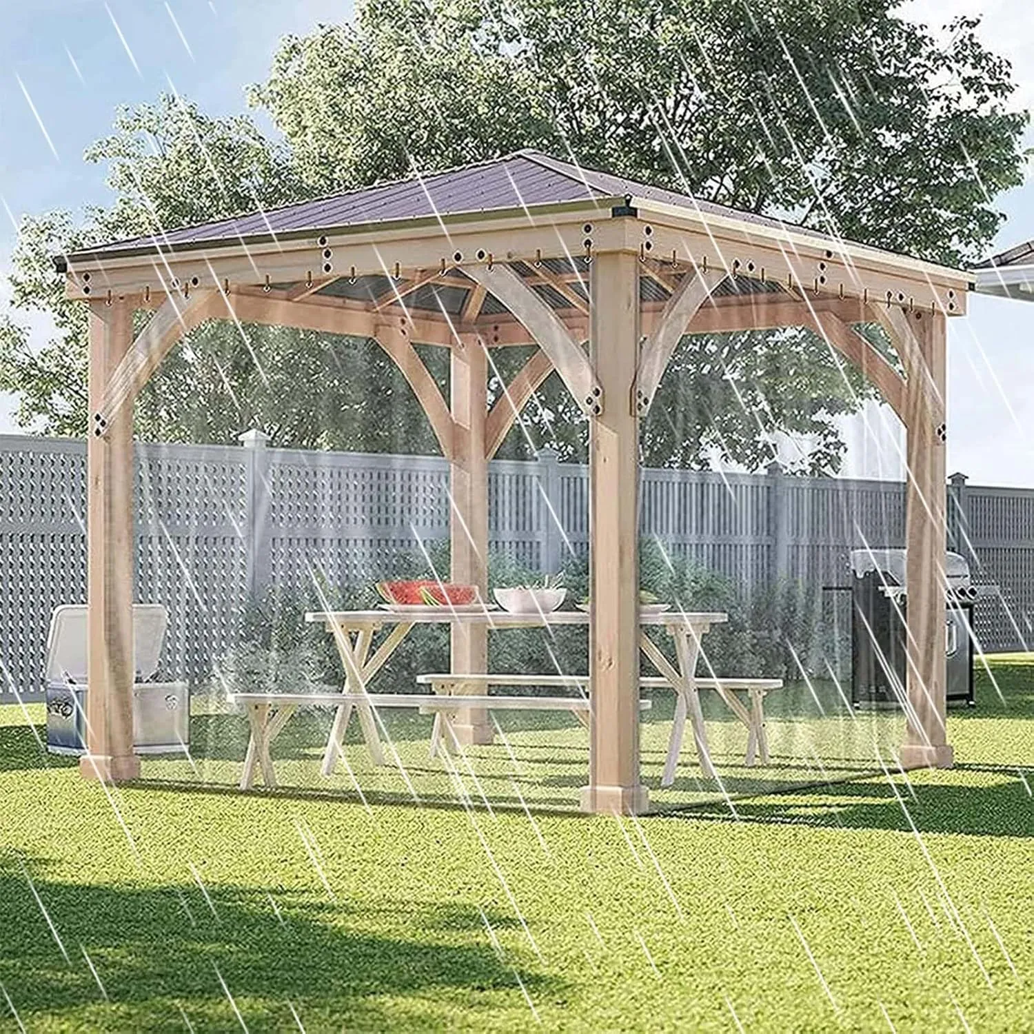Transparent Waterproof Tarpaulin, Clear Tarps Heavy Duty Waterproof, Transparent Waterproof Tarp with Grommets, PVC Tarp Tarpaulin, for Greenhouse Balcony Garden