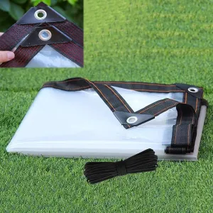 Transparent Waterproof Tarpaulin,2 * 3m 3 * 5m 5 * 8m 8 * 10m Windproof Clear Plastic Tarps,for Patio Pergola Garden Canopy,Clear Greenhouse Heavy Duty Tarp(20x20 ft(6x6m))