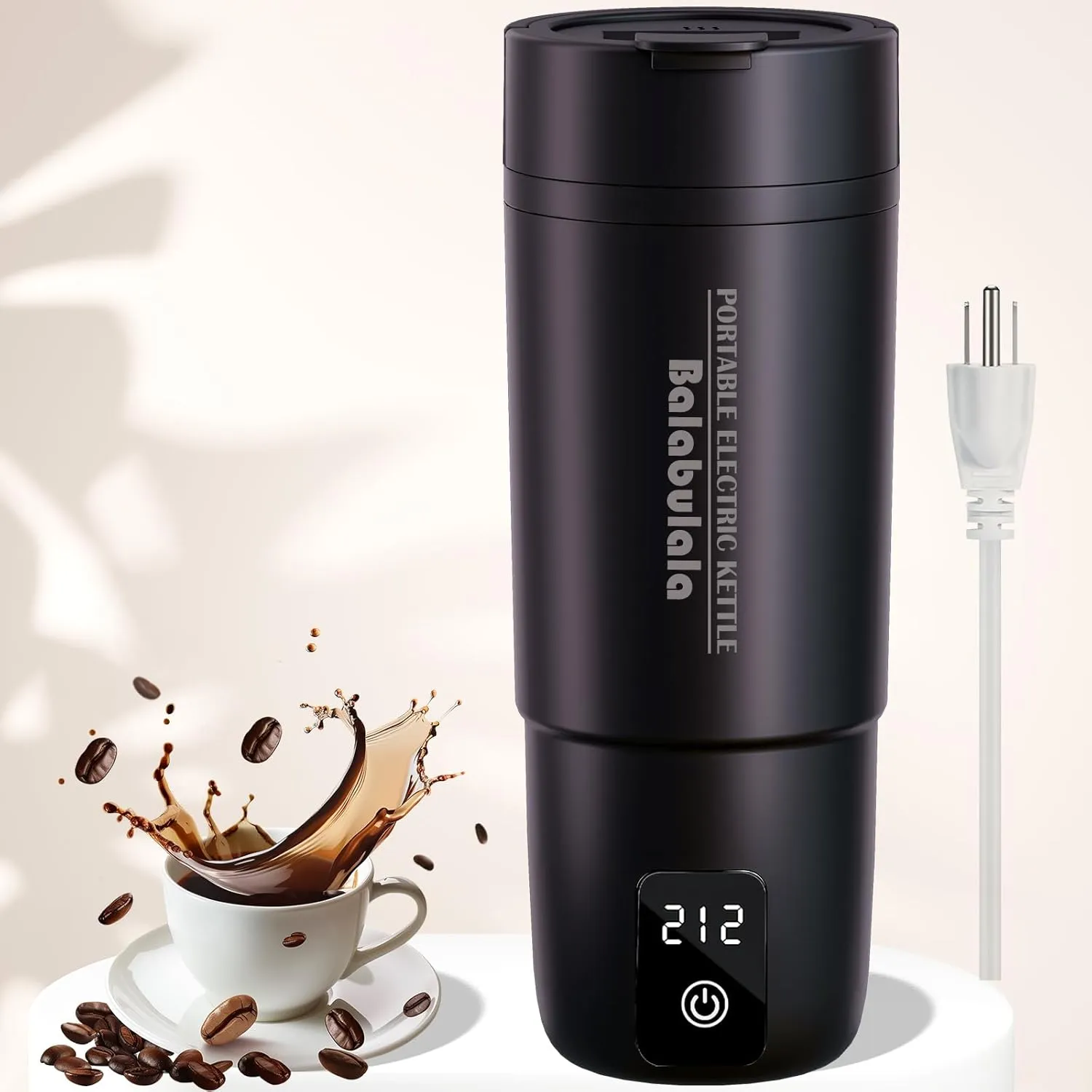 Travel Electric Kettle, Balabulala Portable Water Boiler with 6 Variable Presets, Personal Small Electric Kettle with Keep Warm Temperature Controls & Boil Dry Protection, 17oz