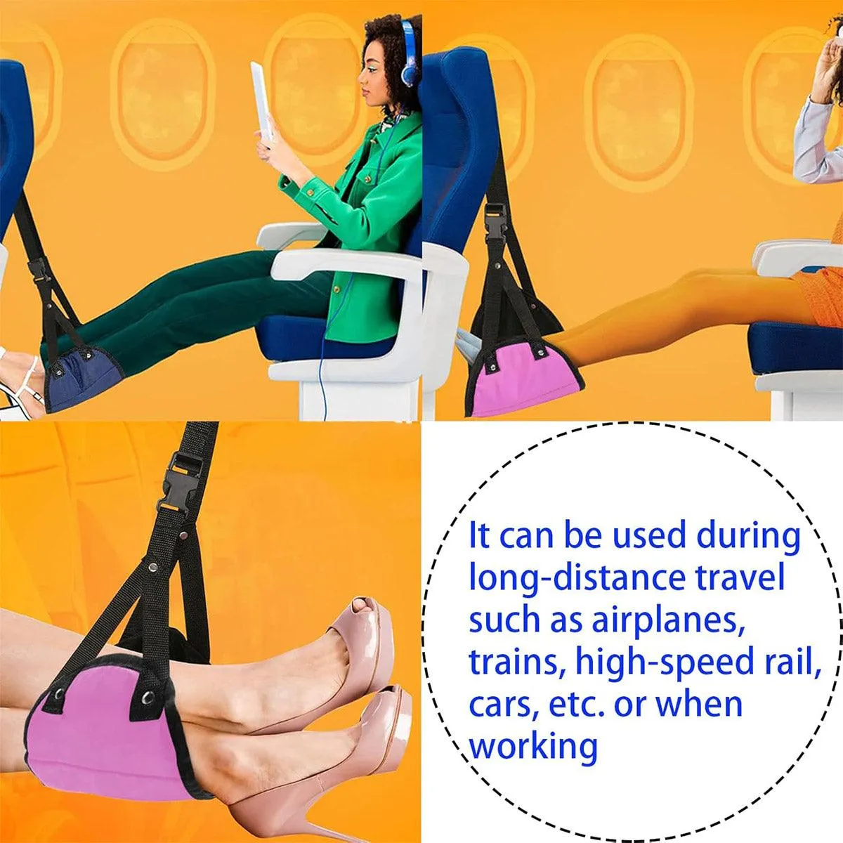 Travel Rest Hammock Office Foot Hammock Portable Rest for Relaxation Support