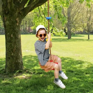 Tree Swing for Kids - Multi-Functional Outdoor Climbing Rope with Platforms Disc – Fun & Exciting Swing Set Accessories for Kids Including Bonus Hanging Strap & Carabiner