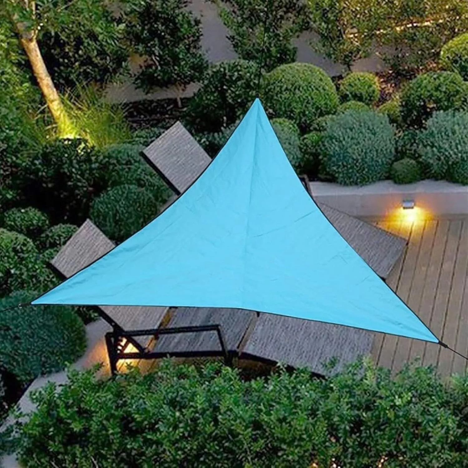 Triangle Rain Fly Tent Tarp Waterproof Sunshade 4x4x4M/6x6x6M, Outdoor Camping Tarpaulin for Hiking & Travel(White,6 * 6 * 6M)