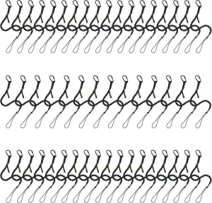 TRSMIMA Safety Tether Tool Lanyard - 50 Pack Fall Protection Lanyard Provide Good Flexibility Aluminum Screw Lock Carabiner Clip Adjustable Loop End