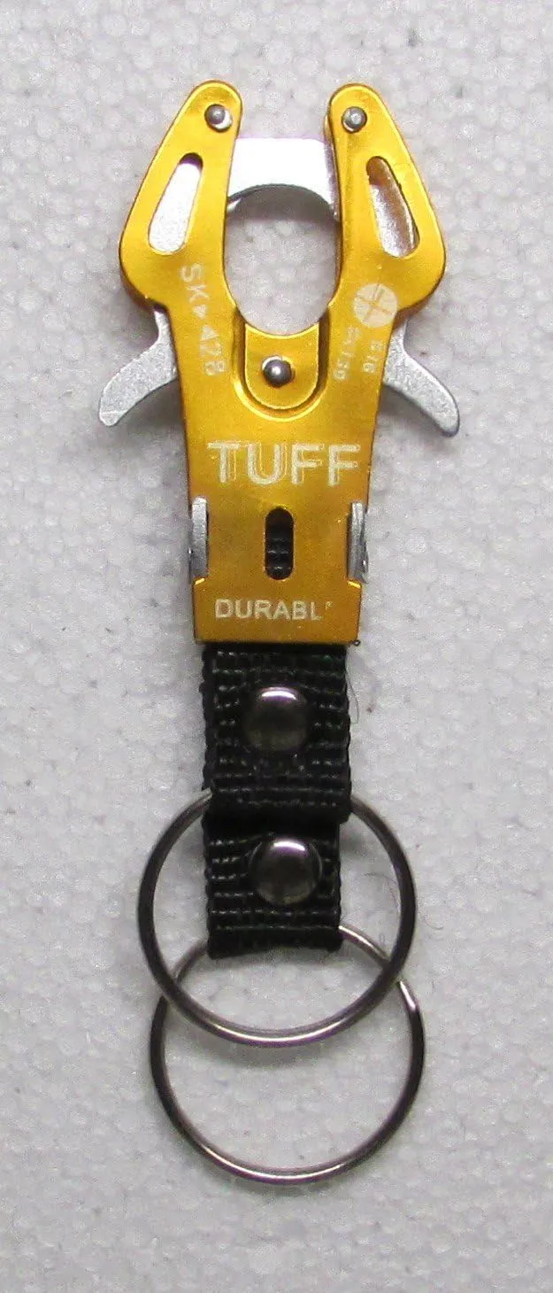 TUFF GOLD Carabiner Camping Hiking Aluminum Outdoor KEY CHAIN Ring Keychain NEW