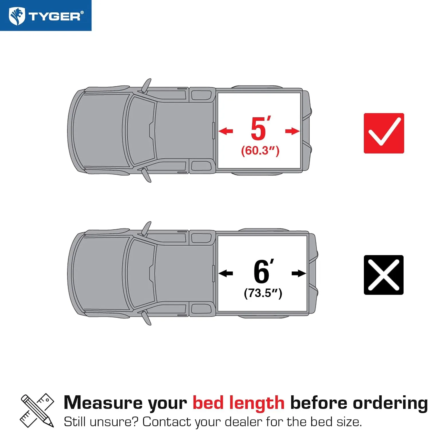 Tyger Auto T1 Soft Roll-up Truck Bed Tonneau Cover Compatible with 2024-2025 Toyota Tacoma | 5' (60") Bed | TG-BC1T9204