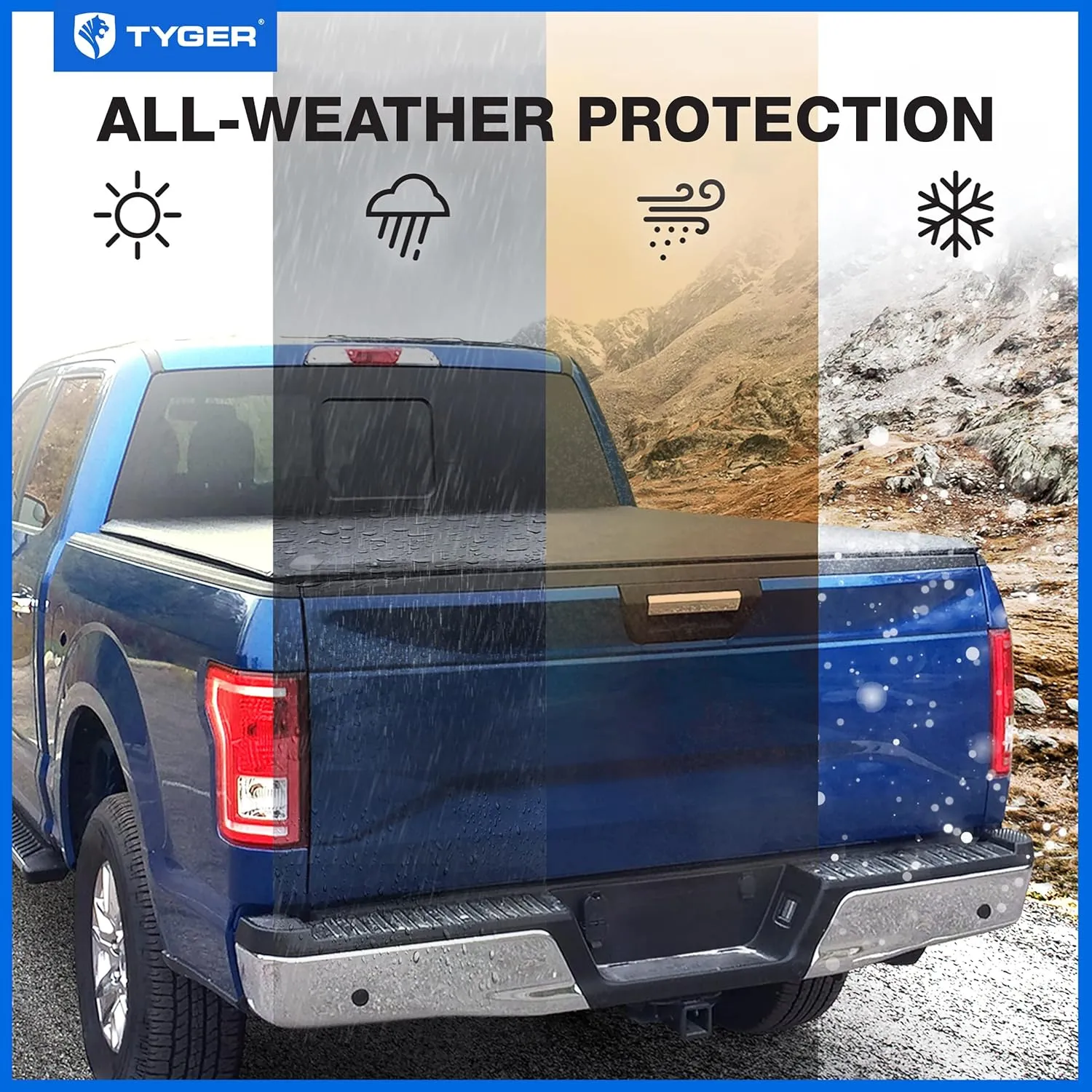 Tyger Auto T1 Soft Roll-up Truck Bed Tonneau Cover Compatible with 2024-2025 Toyota Tacoma | 5' (60") Bed | TG-BC1T9204