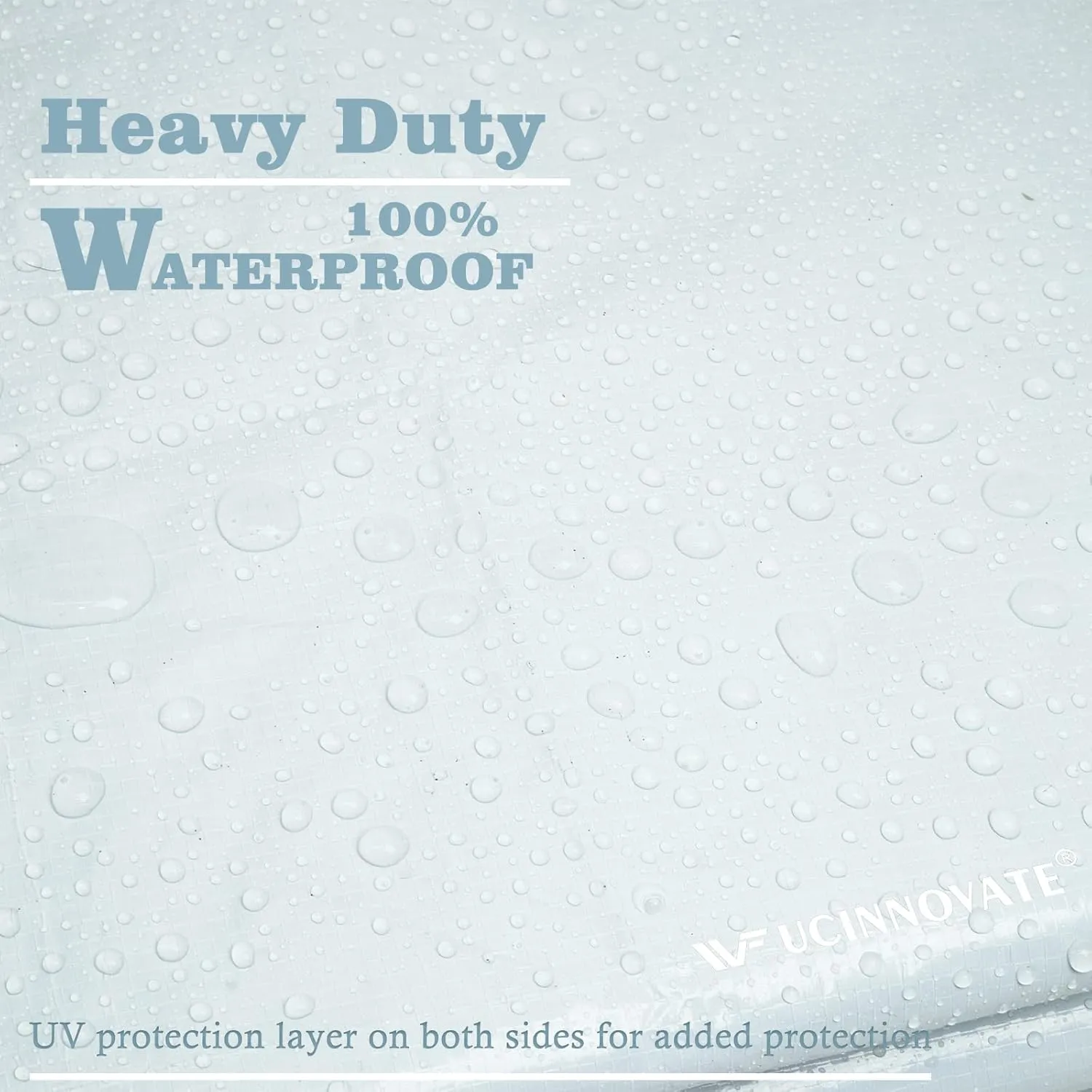 UCINNOVATE 10' x 10' Heavy Duty Waterproof White/Black Reversible Tarp, Durable 14 Mil Tarp Cover with Grommets, UV Resistant Reinforced Ground Sheet Cover for Garden Patio Lawn Greenhouse or Boat