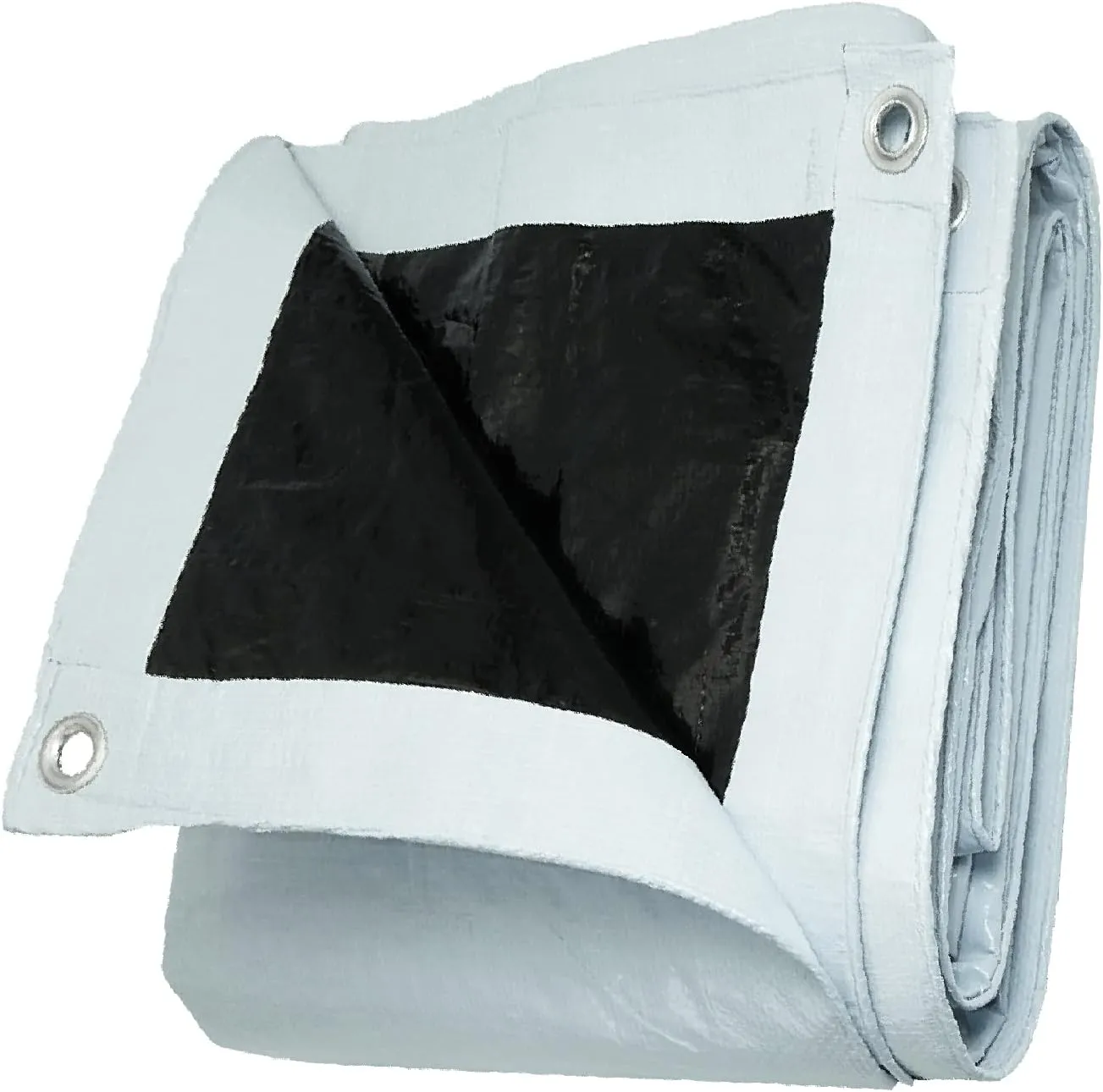 UCINNOVATE 10' x 10' Heavy Duty Waterproof White/Black Reversible Tarp, Durable 14 Mil Tarp Cover with Grommets, UV Resistant Reinforced Ground Sheet Cover for Garden Patio Lawn Greenhouse or Boat