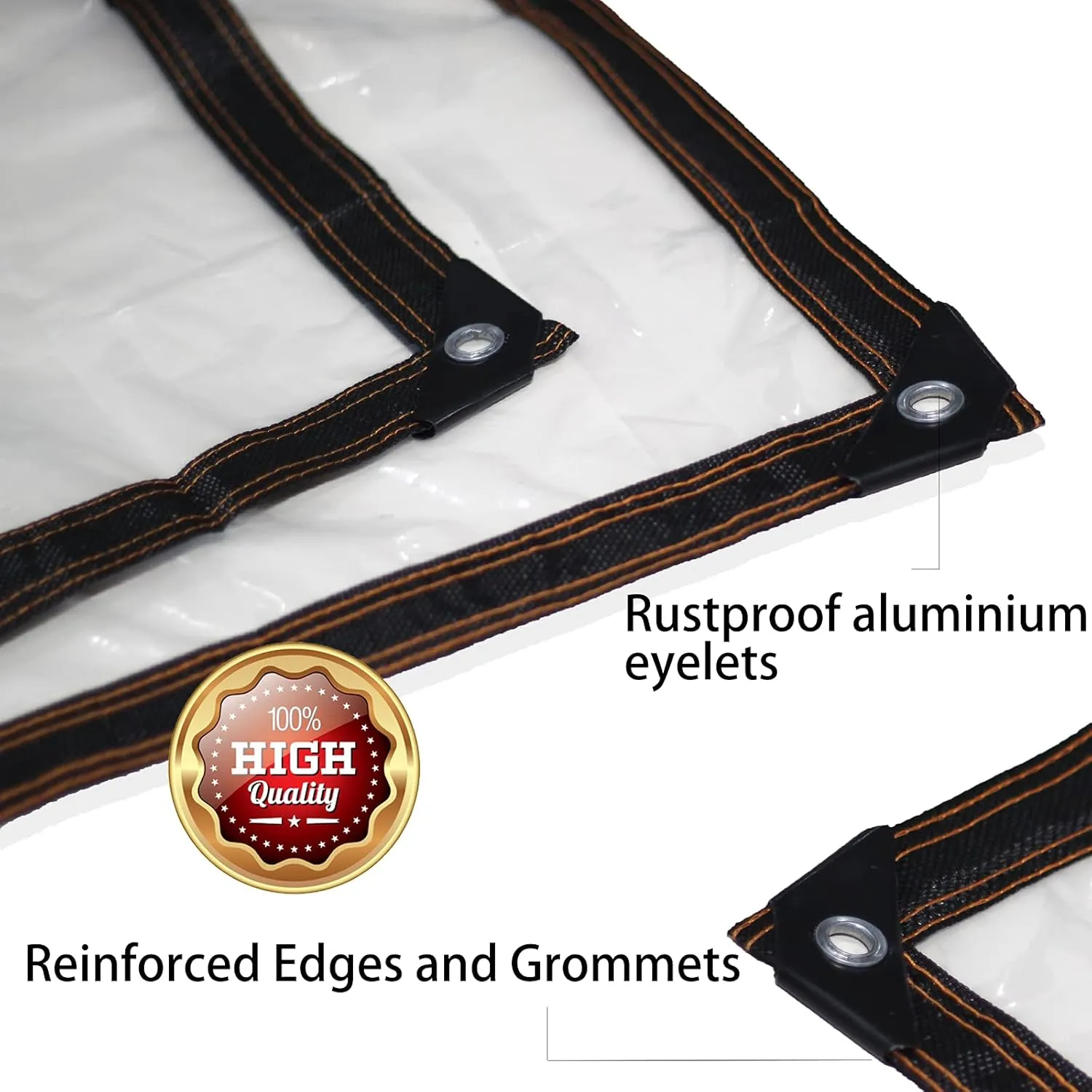 UCINNOVATE 10FT x 13FT Clear Tarps with Grommets, Thicken 10 Mil Clear Tarp Cover, Waterproof Transparent Plastic Tarp for Greenhouse Patio Plant Cover or Pet Hutch Roof Pet