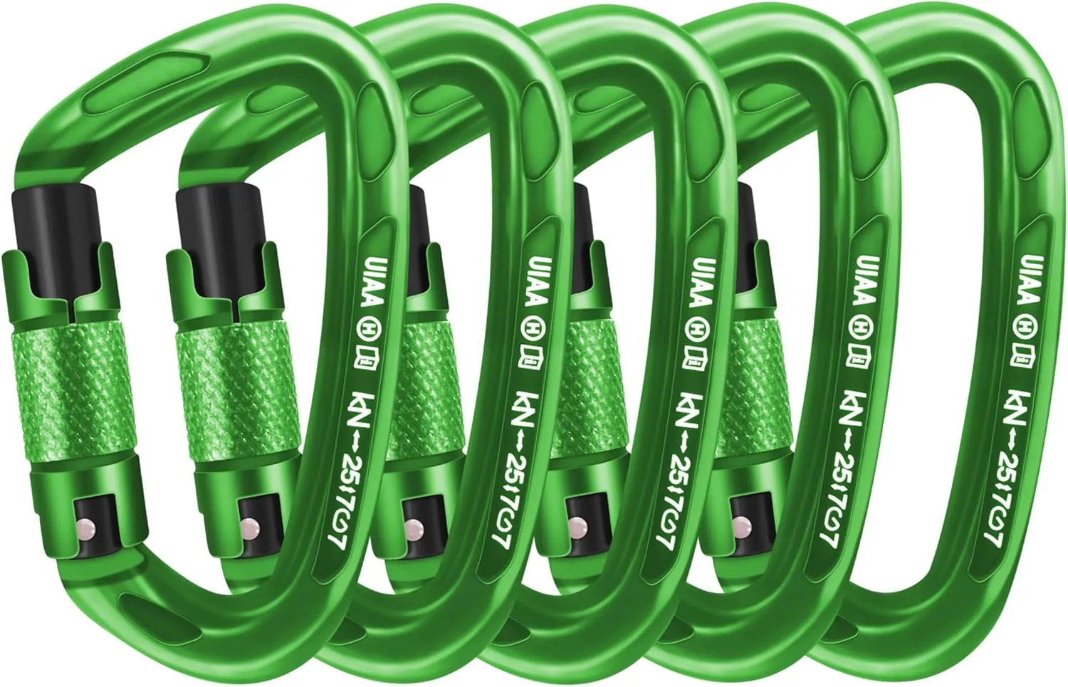 UIAA Certified Professional Heavy Duty Large Locking Carabiner Clips Climbing Carabiner 25kN Auto Locking Carabiner for Rock/Ice Climbing Rappelling Rescue Swing etc, D Shaped