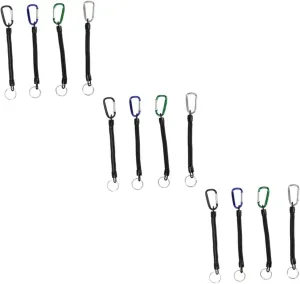 Uonlytech Anti-lost Spring Rope Reels Anti Lose Spring Rope Key Chain Retractable Fishing Lures Locking Carabiner