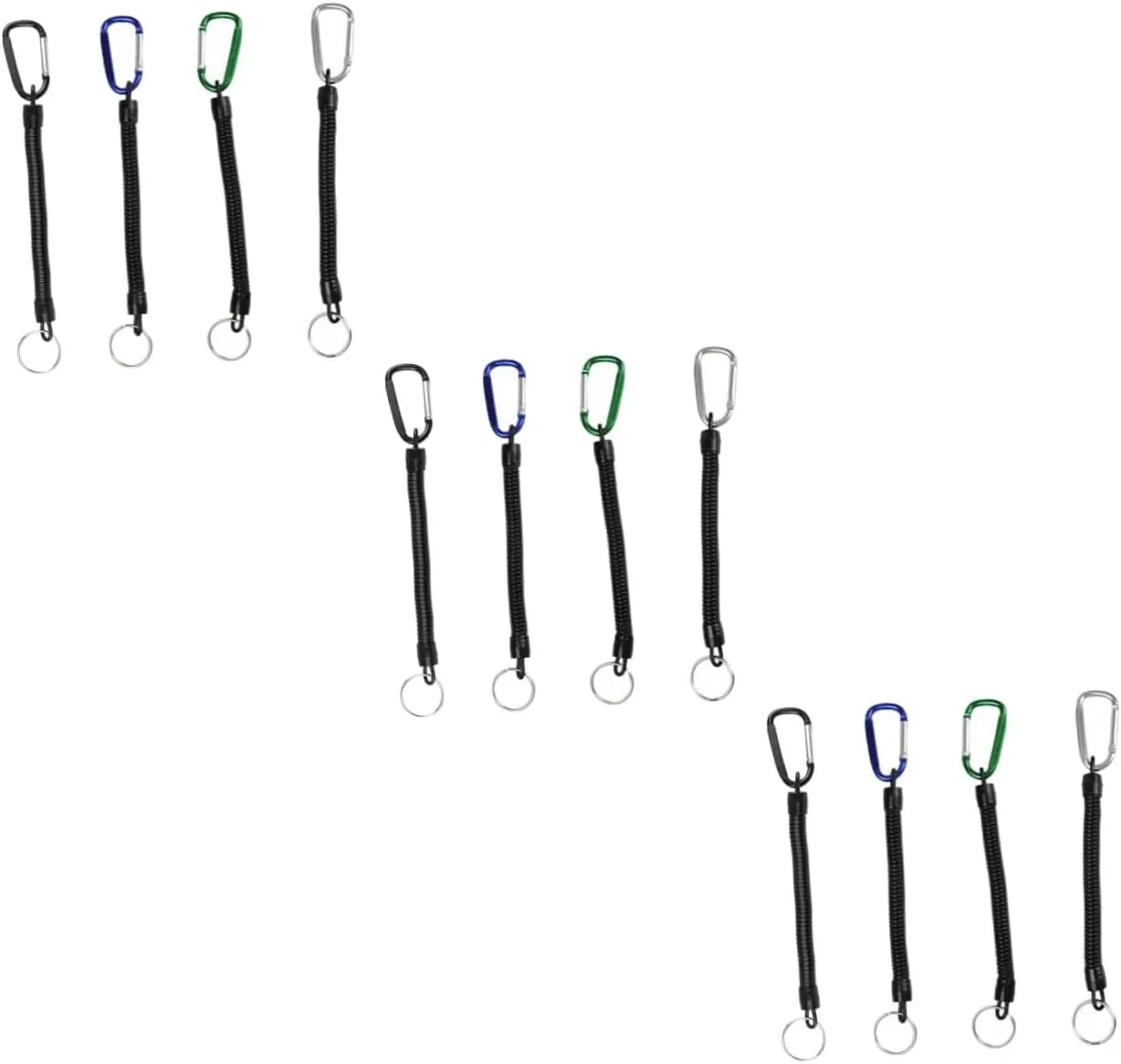 Uonlytech Anti-lost Spring Rope Reels Anti Lose Spring Rope Key Chain Retractable Fishing Lures Locking Carabiner