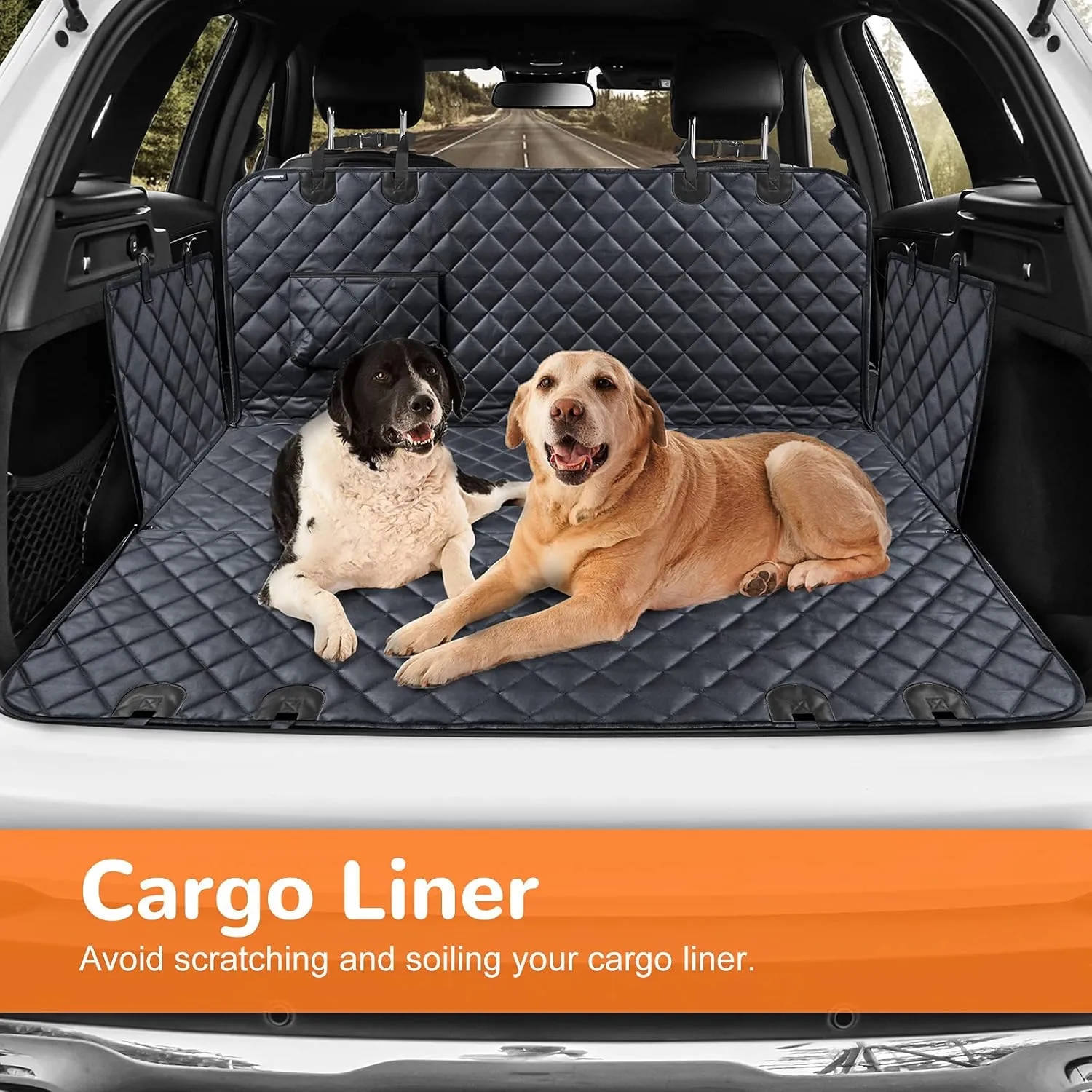 URPOWER Dog Seat Cover, 100% Waterproof Hammock 600D Heavy Duty Scratch Proof Nonslip Durable Soft Pet Back Seat Covers for Cars Trucks and SUVs