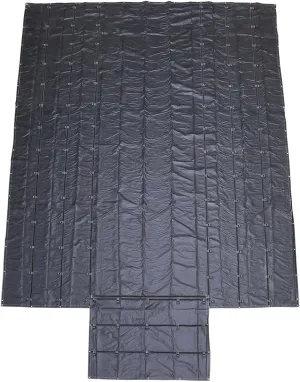 US Cargo Control Lightweight Lumber Tarp - 20 Feet x 28 Feet with 6 Foot Drop and Flap - Durable Protection for Your Flatbed Trailer Cargo - 14 Ounce Black Tarp for Flatbed