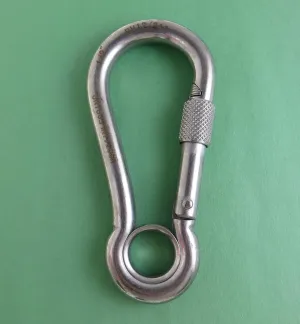 US STAINLESS Stainless Steel 316 Spring Hook with Screw Nut and Eyelet Carabiner 1/2" (12mm) Marine Grade
