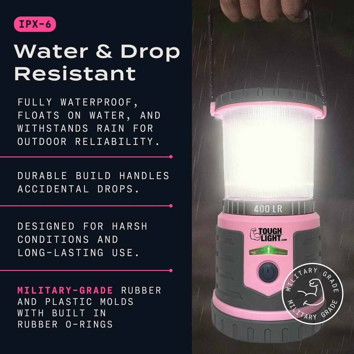 USB Rechargeable Camping Lantern, 400 Lumens LED Lantern, Hanging Tent Lamp, 6000mAh Power Bank, 200 Hour, 6 Modes, for Outdoors & Emergency