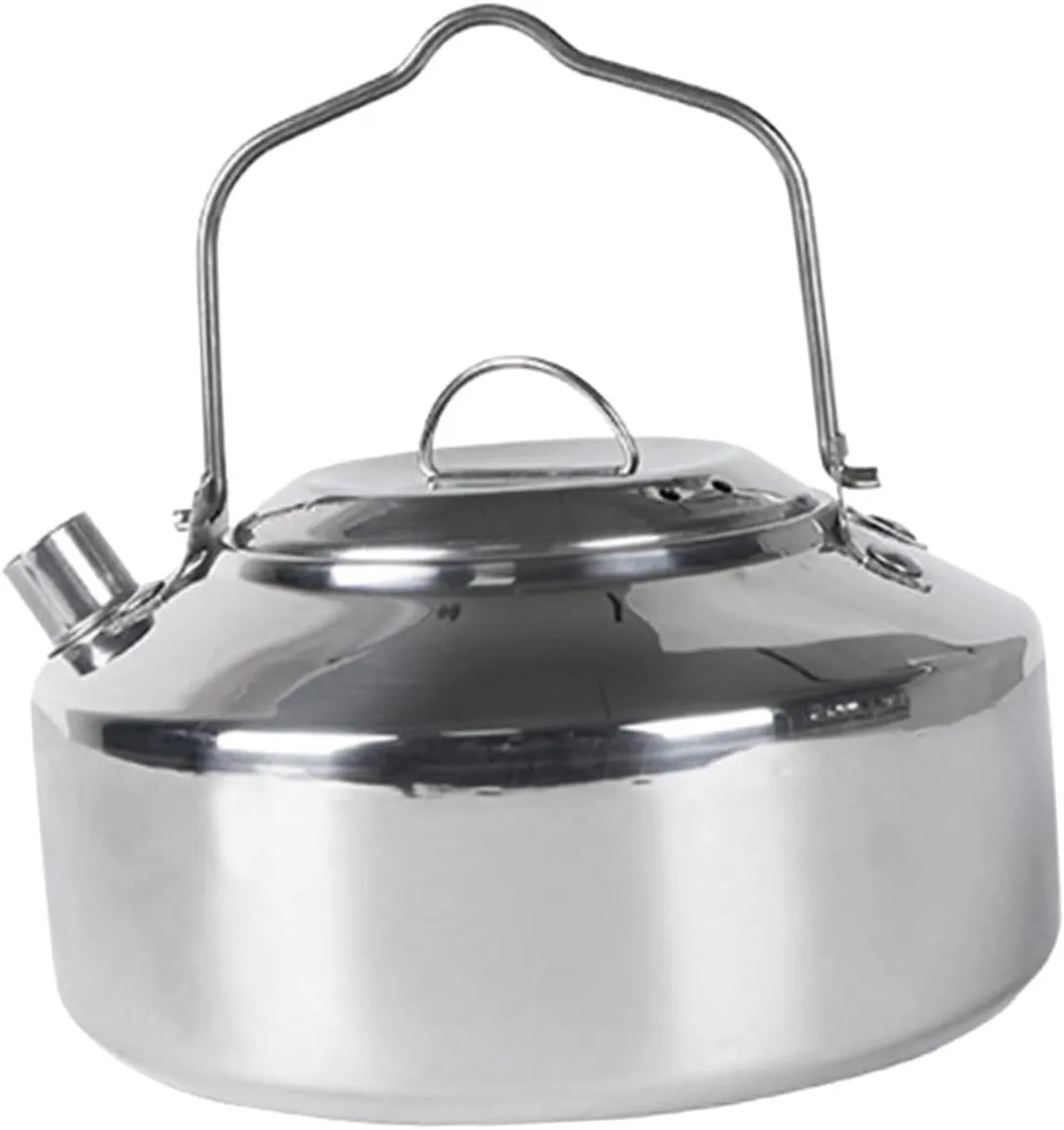 VALICLUD Stainless Steel Camping Kettle Portable Water Pot for Outdoor Use Convenient Boiling for Tea and Soup Design Elegant Finish for Hiking and Picnics