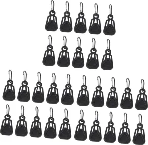 VANZACK 30 Sets Tent Tarp Camping Tarp Ground Straps Canopy Clips for Hanging with Hooks