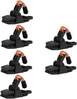 VANZACK 6pcs Windproof Tent Clips Heavy-Duty Fasteners for Tarp Awning Outdoor Tent Fixers for Camping Hiking Events Easy to Install Remove