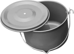 VANZACK Cast Iron Cauldron Camping Hanging Pot Camp Kettles for Boiling Water Camp Cooking Camping Pan Coffee Kettle Camping Pots Camping Pot Hook Camp Pot Aluminum Alloy Dark