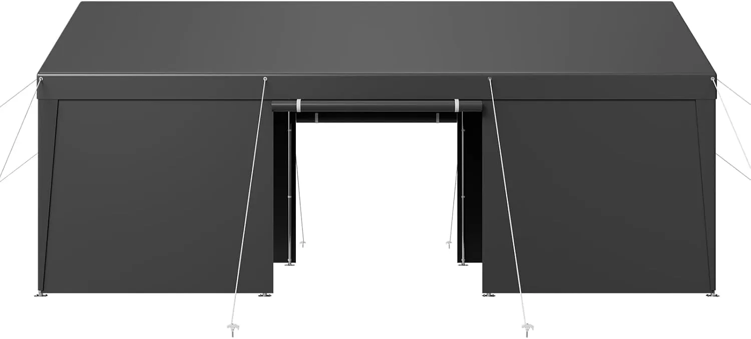 VEVOR 10x20 FT Heavy Duty Carport, Car Port Car Canopy, Potable Garage Car Canopy with Removable Sidewalls, Outdoor Car Shelter, UV and Water-Resistant Car Tent for Cars, Boats, Trucks, and Equipment