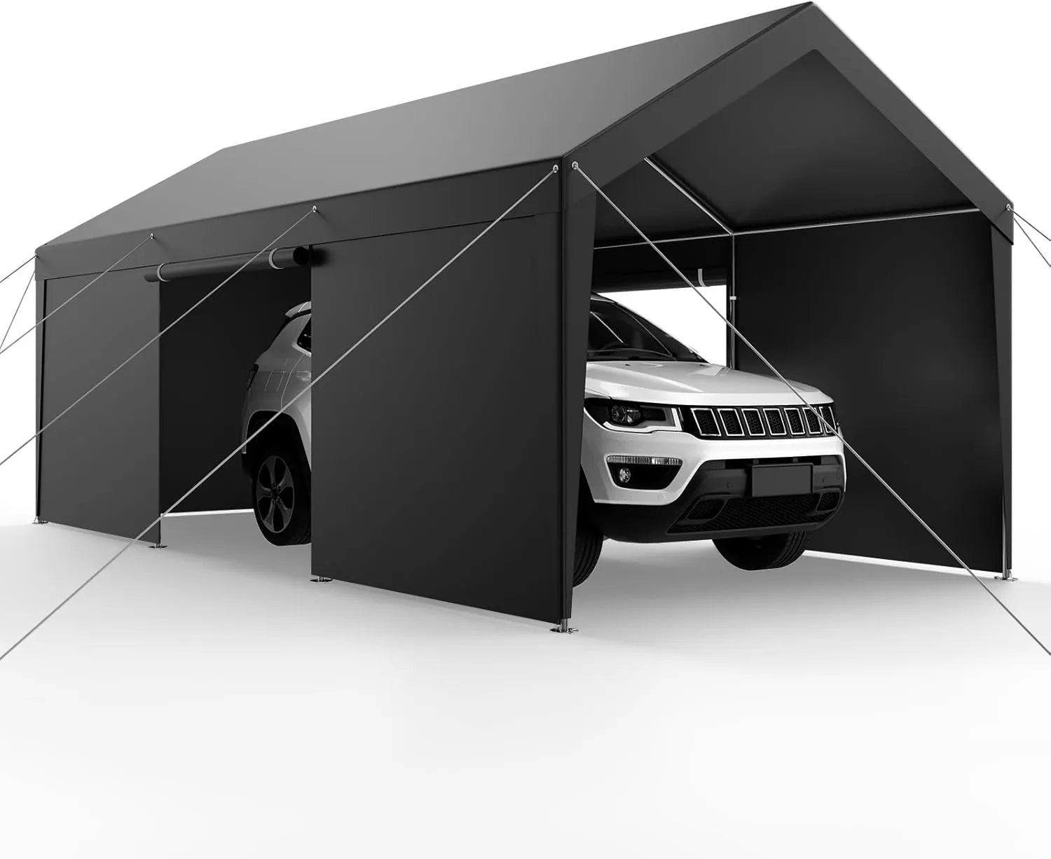 VEVOR 10x20 FT Heavy Duty Carport, Car Port Car Canopy, Potable Garage Car Canopy with Removable Sidewalls, Outdoor Car Shelter, UV and Water-Resistant Car Tent for Cars, Boats, Trucks, and Equipment
