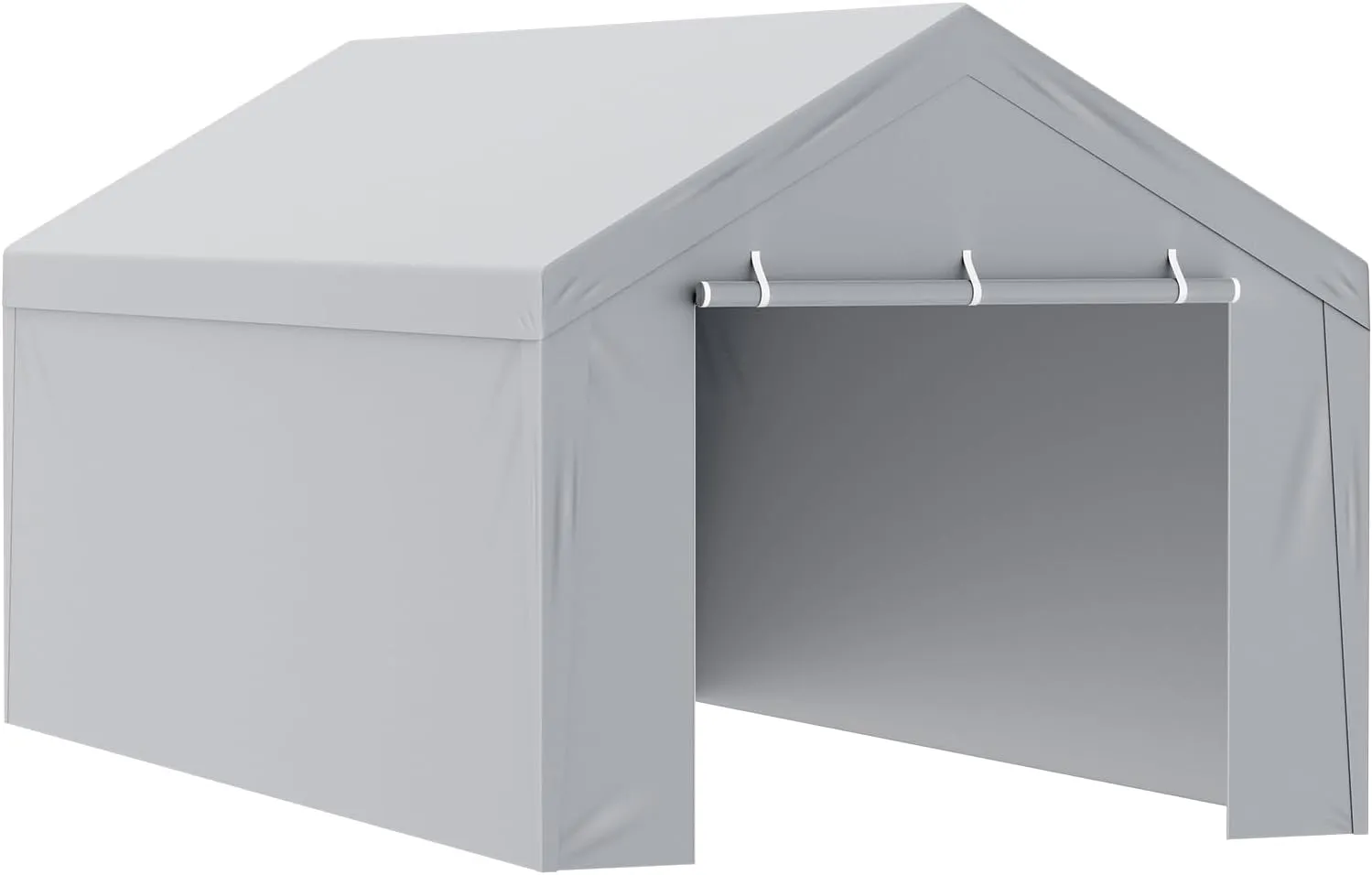 VEVOR Carport Replacement Canopy Cover Top   Side Wall 10 x 20 ft, Garage Tent Shelter Tarp Heavy-Duty Waterproof & UV Protected, Easy Installation with Ball Bungees,Grey (Frame Not Included)