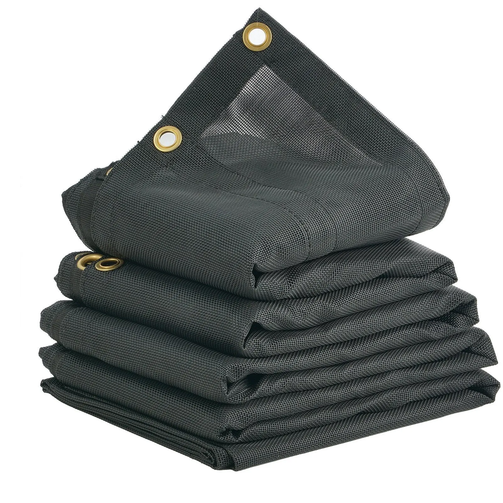 VEVOR Dump Truck Mesh Tarp, 7 x 14 ft, PVC Coated Black Heavy Duty Cover with 5.5" 18oz Double Pocket, Brass Grommets, Reinforced Double Needle Stitch Webbing Fits Manual or Electric Dump Truck System