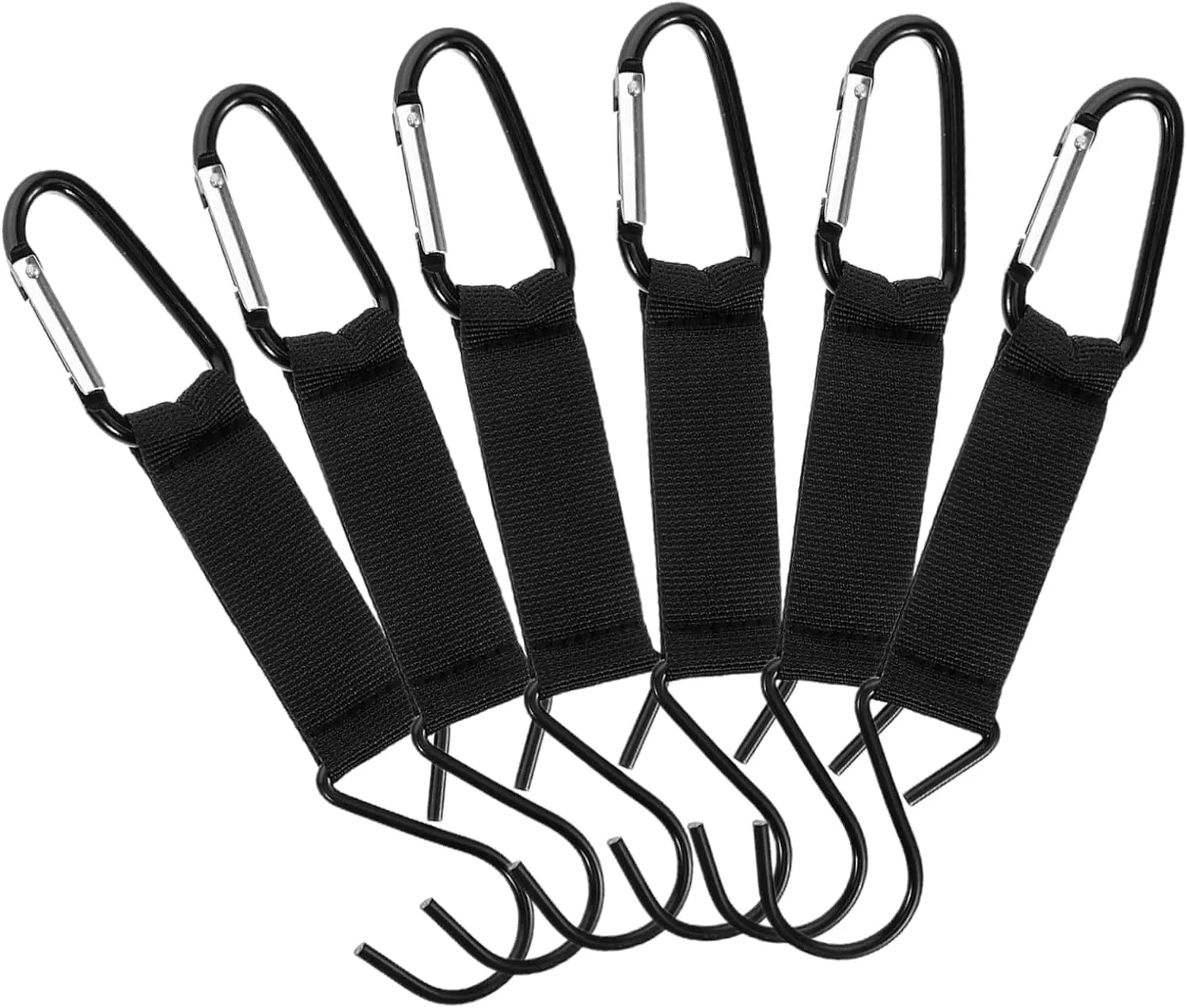 VICASKY 6pcs Outdoor Climbing Carabiner Clip with Strap for Backpacking Camping and Trekking and for Hiking Gear