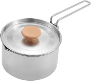 VICASKY Portable Stainless Steel Camping Kettle Multi Functional Outdoor Cooking Pot for Hiking Picnic Backpacking Easy to Clean Lightweight Design