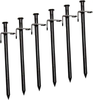 VICASKY Tent Ground Pegs 6pcs Metal Camping Stakes Heavy Duty Tent Spikes Easy Pull Out Design
