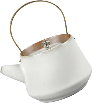 Vintage Ceramic Teapot Handheld Heat Resistant Kettle for Brewing Tea Elegant Design Capacity for Home Use Tea Lovers