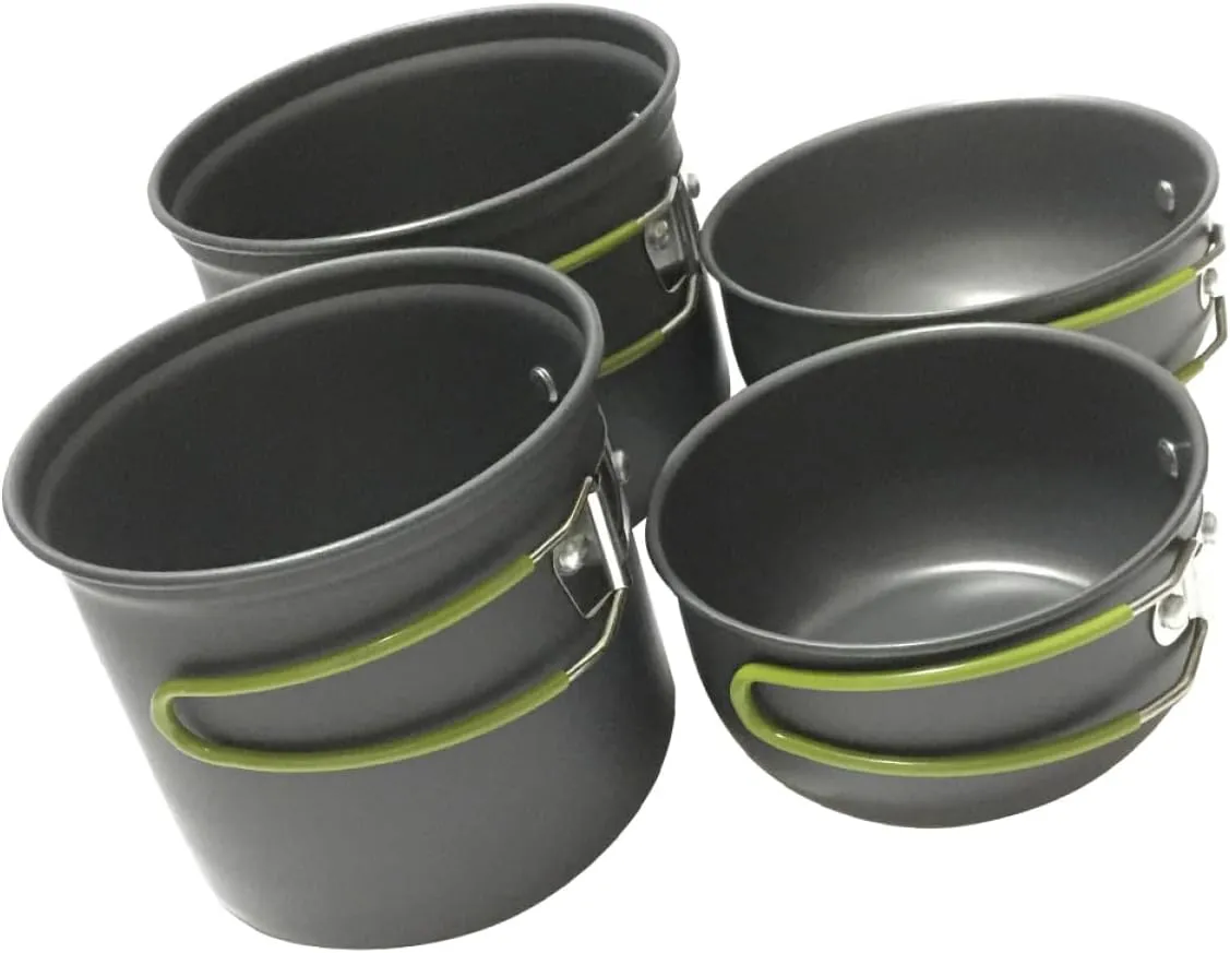 VOSAREA 1Set Outdoor Camping Cookware Portable Pot for People Lightweight Durable for Hiking Fishing and Picnics